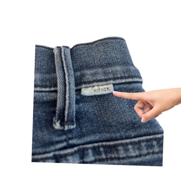 MOTHER Hustler Patch Pocket Ankle Fray Women Jeans Out For The Evening Size 23 - Picture 3 of 13